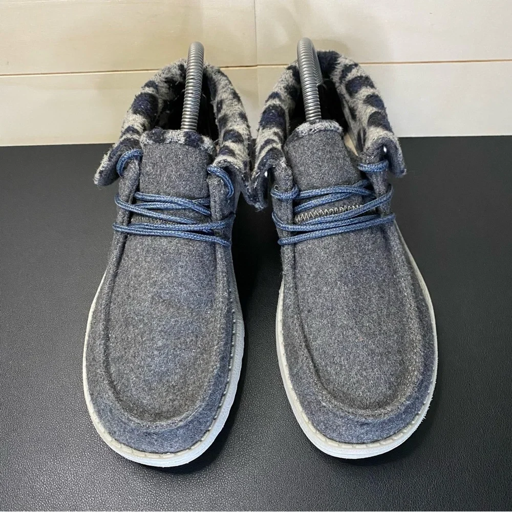 Hey Dude Britt Grey Cheetah Women's Size 7 Shoes Fabric Bootie - Picture 7 of 11